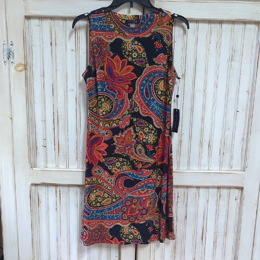 Tommy Hilfiger Paisley Bold Color Sleeveless Dress. Size 4